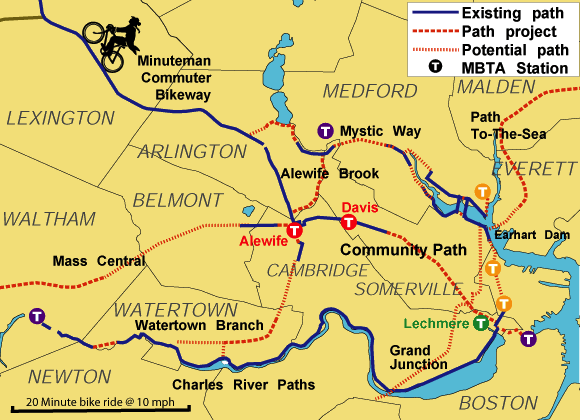 Somerville Community Path trail map